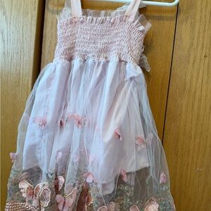 Pink Butterfly Kids Dress